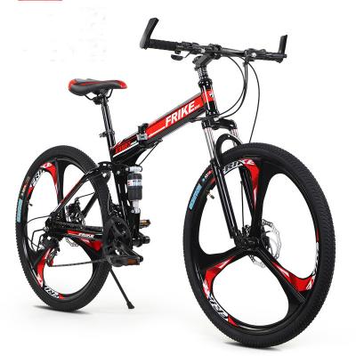 China Spring Fork Mountain Bike Folding Bicycle (Dry Low) Double Wheel Shock Absorber Speed ​​Disc Brake Integrated 26 Inch Cross-Country Cross-Country Racing Car for sale