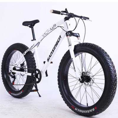 China Fat Tire Men's Steel Mountain Bikes, 26 Inch 7/21 Wheels Speed ​​Snow Bike Beach Bike, High Strength Carbon Steel Frame for sale