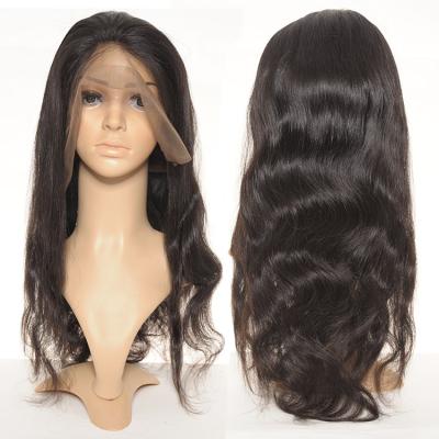 China Hot Selling Brazilian Human Hair Wigs Black Hair Silky Straight Wave Natural Full Lace Wig For Black Women for sale