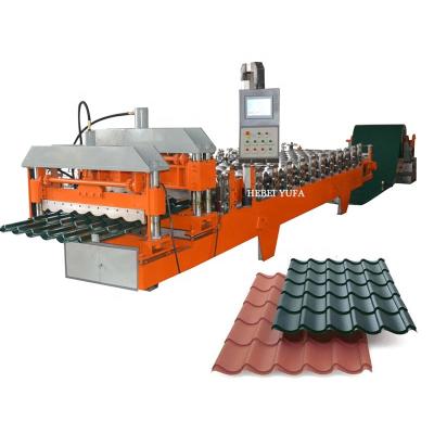 China Building Material Stores New 1100 Metal Glazed Tile Roofing Cold Roll Forming Machine Manufacturers for sale