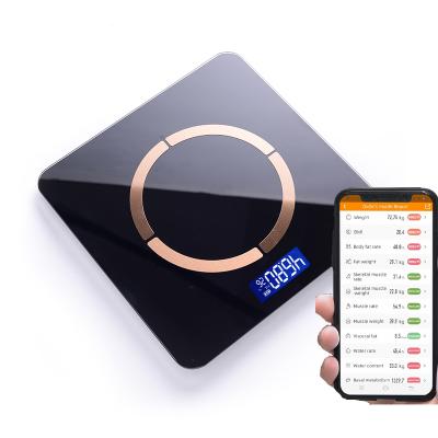 China Tempered Glass Weight Scale - Smart Scale Body Fat Scale Radio with IOS, Android APP, Fat, BMI, BMR, Muscle Mass, 396 lbs for sale