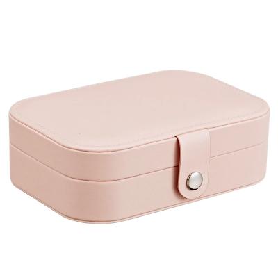 China Small Organizer Backup Travel Jewelry Box PU Leather Case For Rings Earrings Necklace Bracelets Faux Leather Jewelry Gift Box for sale