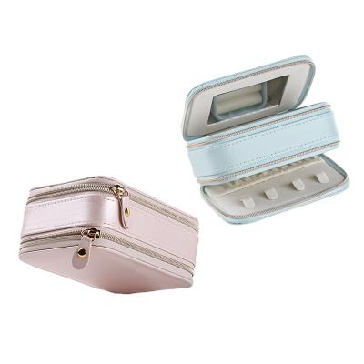 China Save the Real Leather Jewelry Organizer Bag Travel Makeup Box and Cosmetic Case Bag for sale