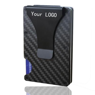 China Custom LOGO rfid card holder small MOQ rfid rfid wallet aluminum card case support for sale