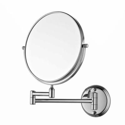 China Lighted Bilateral Extendable Wall Mounted Magnifying Round Vanity Mirror for sale