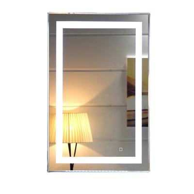 China Double Arm Extend Silver 4mm LED Light Mirror Touch Sensor Switch Bathroom Mirror for sale