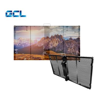 China Clear Video Flexible Transparent LED Screen P10.4 Transparent LED Wall for sale