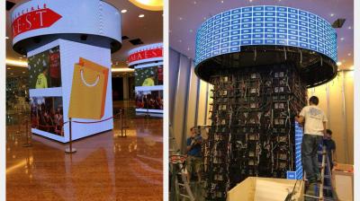 China Installatie binnenshuis P3 Circulaire zuil LED Soft Module met hoge contrastverhouding 5000 1 en 256 kleurdiepte Te koop