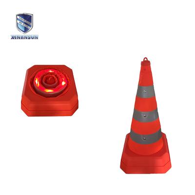 China Isolate / Separate Crowds / Control Traffic Tips Rechargeable Traffic Cones With Flashing Warning Light for sale