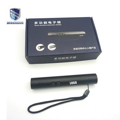 China Black Color Rechargeable Electronic Traffic Control Whistle With Torch Function for sale