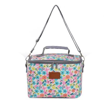 China Insulated Special Offer Wholesale Custom Lunch Box Insulated Lunch Bag Large Cooler Tote Bag Insulated Flower Pattern Cooler Bag for sale