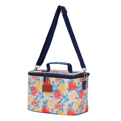 China Insulated Recommend Wholesale Custom Logo Insulated Flower Pattern Cooler Bag Thermal Insulation Lunch Calico Cooler Bags for sale