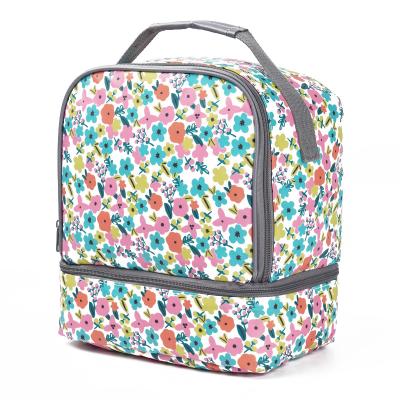 China Insulated Best Sell Wholesale Custom Logo Insulated Flower Pattern Cooler Bag Lunch Bags For Women Insulated for sale