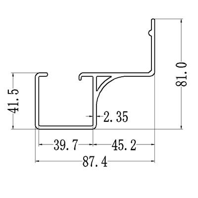 China 4 des JY-2080 Schwarz-Plastikmeter u-Profilstäbe40mm für Rollen-Bahn zu verkaufen