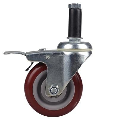 China JY 90KG PVC Caster Wheels M10 Threaded Stem Casters PP Core for sale