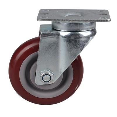 China 130KG Red Rotating PP PVC Caster Wheels Without Brake for sale