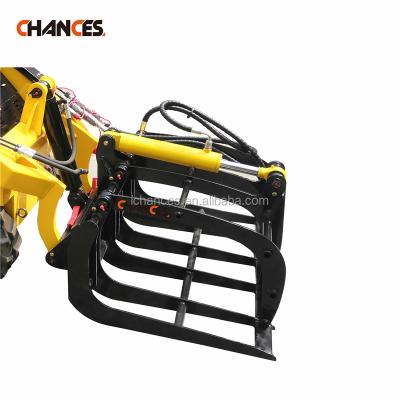 China Farms 2021 Highest Cost Hot Selling Cheap Mini Performance Skid Steer Loader Accessories With Grapple Accessories Mini Loader for sale