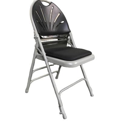 China Easy Carry Frame Charcoal Gray Cloth/Wholesale Storage Space HDPE Cheap Plastic Small Folding Chair for sale