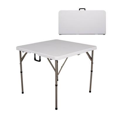 China Noise Adjustable Outdoor Rectangular White Portable Folding Event Party Picnic Plastic Table (Height) for sale