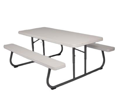 China Modern Outdoor 6FT Plastic Folding Table And Bench Set for sale