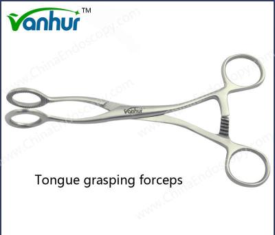 China 170mm E.N.T Laryngoscopy Instruments Tongue Grasping Forceps with Acceptable OEM for sale