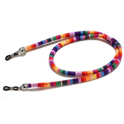 China Handmade Ethnic Cotton Eye Glasses Chain Rope String Monocle Anti-Slip Holder Holder Tie Glass Colorful Thick Lanyard for sale