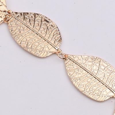 China LX001 Huilin Fashion Customized Spot Metal Leaf Belt Big Leaf Waist Chain With Single Dress Belt for sale