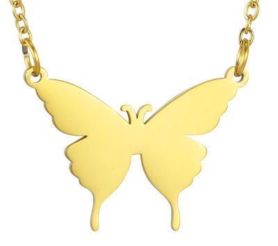 China Trendy Hot Selling Fashionable Women's Cute Butterfly Charm Stainless Steel Clavicle Necklace Animal Jewelry for sale