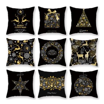 China 2022 Merry Christmas Canvas Decorations For Home Navidad Xmas Christmas Ornaments New Year Gifts 45cm Christmas Cushion Cover 2021 for sale