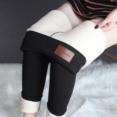 China Winter Women Velvet Pants Breathable Warm Waist Comfy Solid Color Keep Warm Stretchy Legging for sale