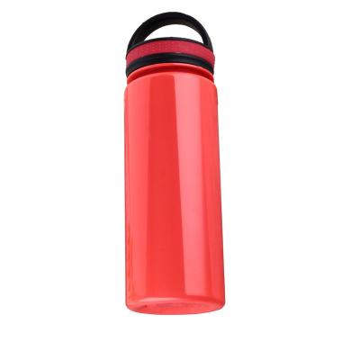 China Portable Camping Titan Eco Water Bottle Solid Color Hand Viable Plastic Lid Plastic Water Bottle for sale