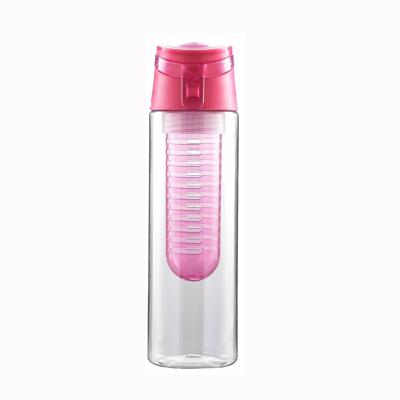 China 2021 Sustainable Amazon BPA Free Classic Plastic Water Bottle With Handle Collapsible Lid Bottle Infuser Tritan Fruit For Daily Life for sale