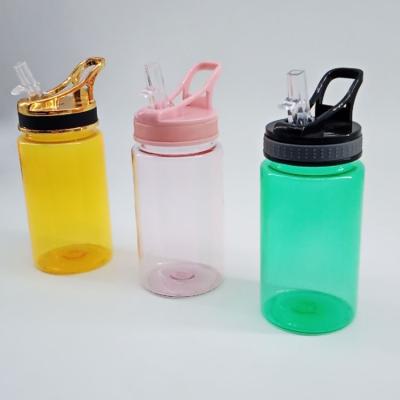 China 2021 Amazon Success BPA Free Suction Spout Straw Type Viable Plastic Kids Water Bottle With Handle For School Water Bottle for sale