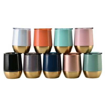 China Viable Cup Multicolor Belly Red Wine Egg Cup Stainless Steel 13oz Eggshell Insulation U-Cup for sale