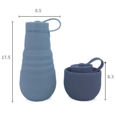 China Stocked Creative Custom Logo Warm Cup Spot New Silicone Folding Mug Travel 500ml Outdoor Sports Kettle for sale