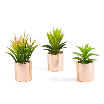 China PRIMAISON Minimalist Green Grass Small Artificial Plants Set With Pot Decorative Faux Plastic Plants Flower Indoor And Outdoor Decoration for sale