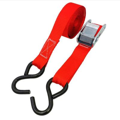 China Hot Cargo Control Product 1inch 300Lbs Load Strength , 900Lbs Break Resistance 10-Feet Tie Downs With S Hook for sale