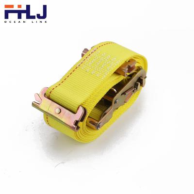 China New Logistics Type Product 2inch 2*12FT Yellow Color 4400lbs Ratchet Retractable Straps With E-Track for sale