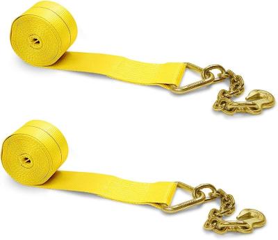 China 100% Polyester+steel buckle 2 inch US hotsale 6600LBS standard polyester winch trailer ties 27Ft/30Ft for sale