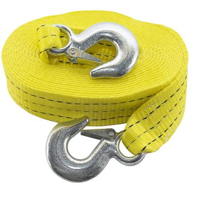 China Tow Car Emergency Product 100% Polyester Made Snatch Towing Strap With Eye Hook for sale