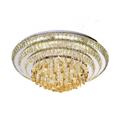 China Simple modern fashion 800mm round dimmable crystal super bright led ceiling lamp 800mm for villa lighting for sale