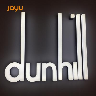 China Frontlit Stainless Steel Word Picture Wall Logo Signboard Signboard Metal Back Illuminated Word for sale