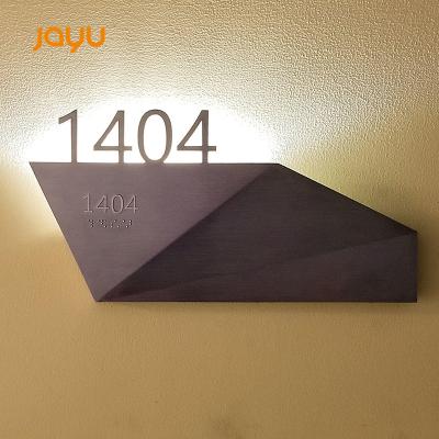 China Durable High Grade 304 Stainless Steel Pin Mount Backlit House Numbers With Braille Numbers Sign for sale