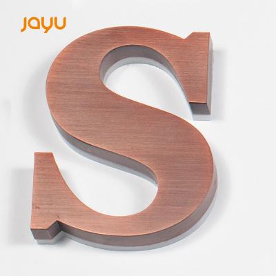 China Anticorrosive Wall Mounted Fabricate Stainless Steel Laser Cut Metal Logo Sign Antique Copper Solid Letter for sale