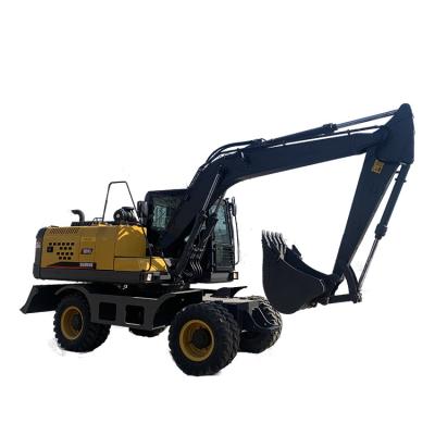 China Wheeled Interesting Wheeled Excavator For Shoveling Digger Small Work Hydraulic Excavator for sale