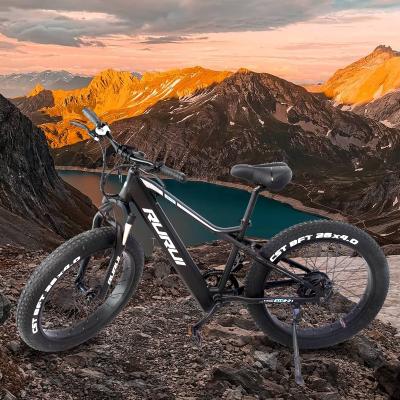 China 36V 750W Men's Fat Tire Beach Electric Bike 26 Inch 4-Inch Wheel Tires 7 Speed ​​Aluminum Alloy Frame Front and Rear Mechanical Brakes ebike for sale