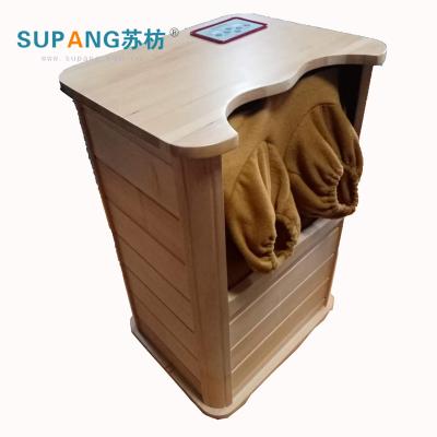 China Computer control panel hot selling sauna box portable sweat far infrared foot sauna wooden bucket for sale