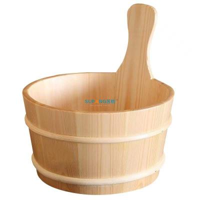 China Bath Wooden Barrel Equipment Steam Computer Control Panel Sauna Room Accessories Wooden Bucket Spoon for sale