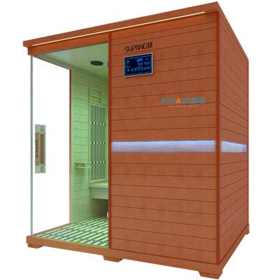 China Far Infrared Computer Control Panel Canada Red Cedar 4 Person Sauna Sauna Room Fix Sauna Spa for sale