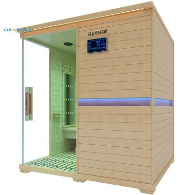 China Computer Control Panel 4 Person Mobile Canadian Hemlock For Home Use Mini Dry Ozone Infrared Sauna Room for sale